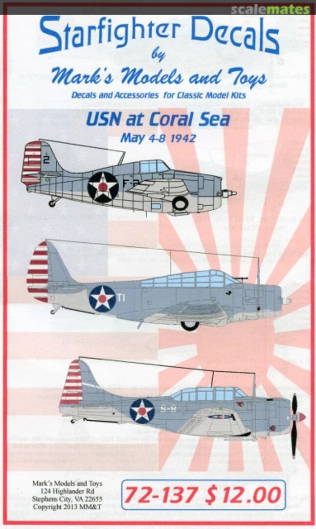 Boxart USN at Coral Sea 72-137 Starfighter Decals