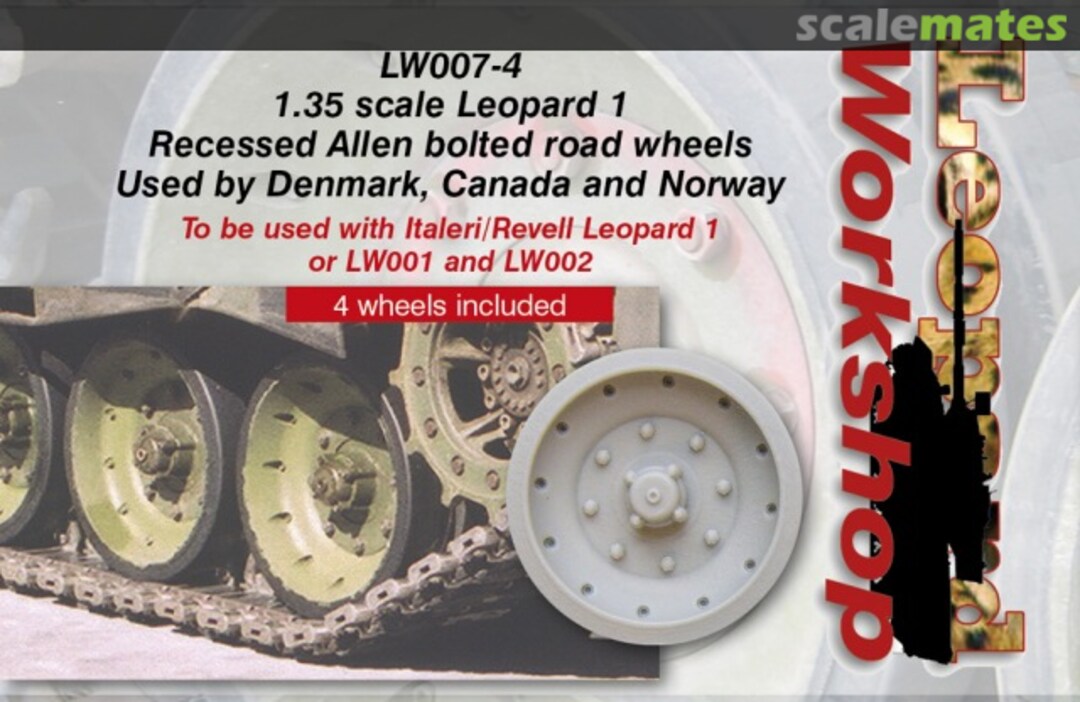 Boxart Leopard 1 Recessed Allen Bolted Road Wheels LW007-4 Leopard Workshop