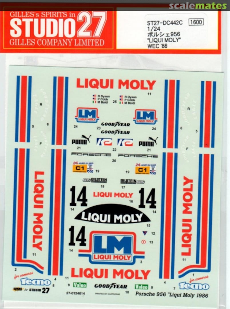 Boxart Porsche 956 Liqui Moly #14 LM 1986 ST27-DC442C Studio27