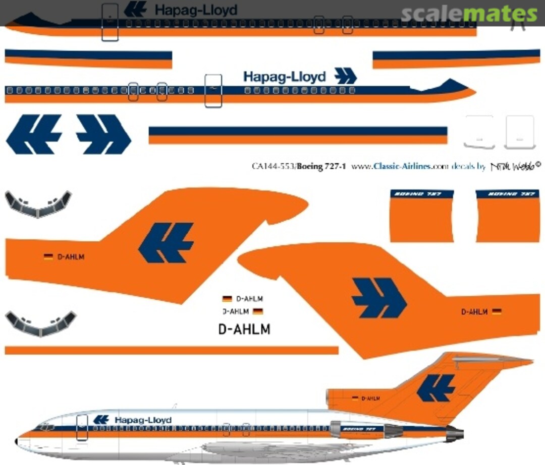 Boxart Hapag Lloyd 727-100 CA144-553 Classic Airlines