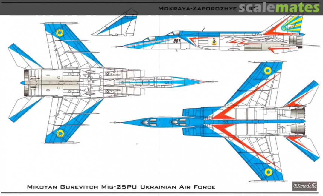 Boxart Mikoyan Gurevitch MiG-25PU Ukraine AF decals BSM720321 BSmodelle