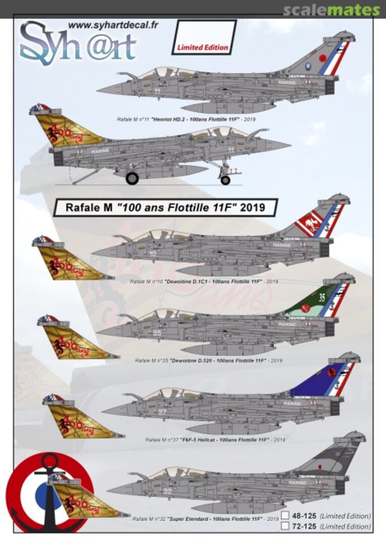 Boxart Rafale M "100 years Flottille 11F" 2019 72-125 Syhart