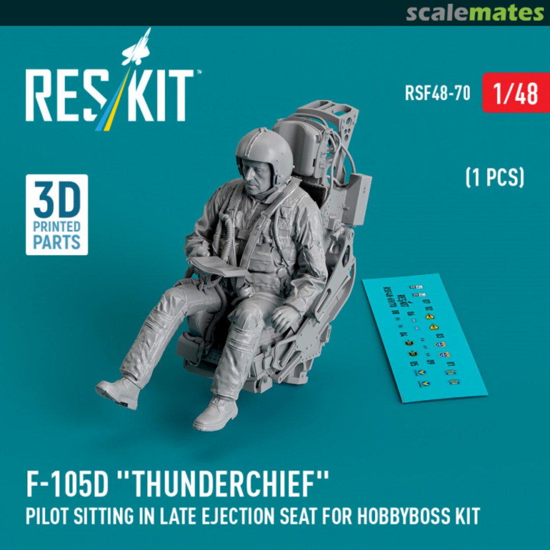 Boxart F-105D Thunderchief pilot sitting in late ejection seat (1 pcs) (HobbyBoss) RSF48-0070 ResKit