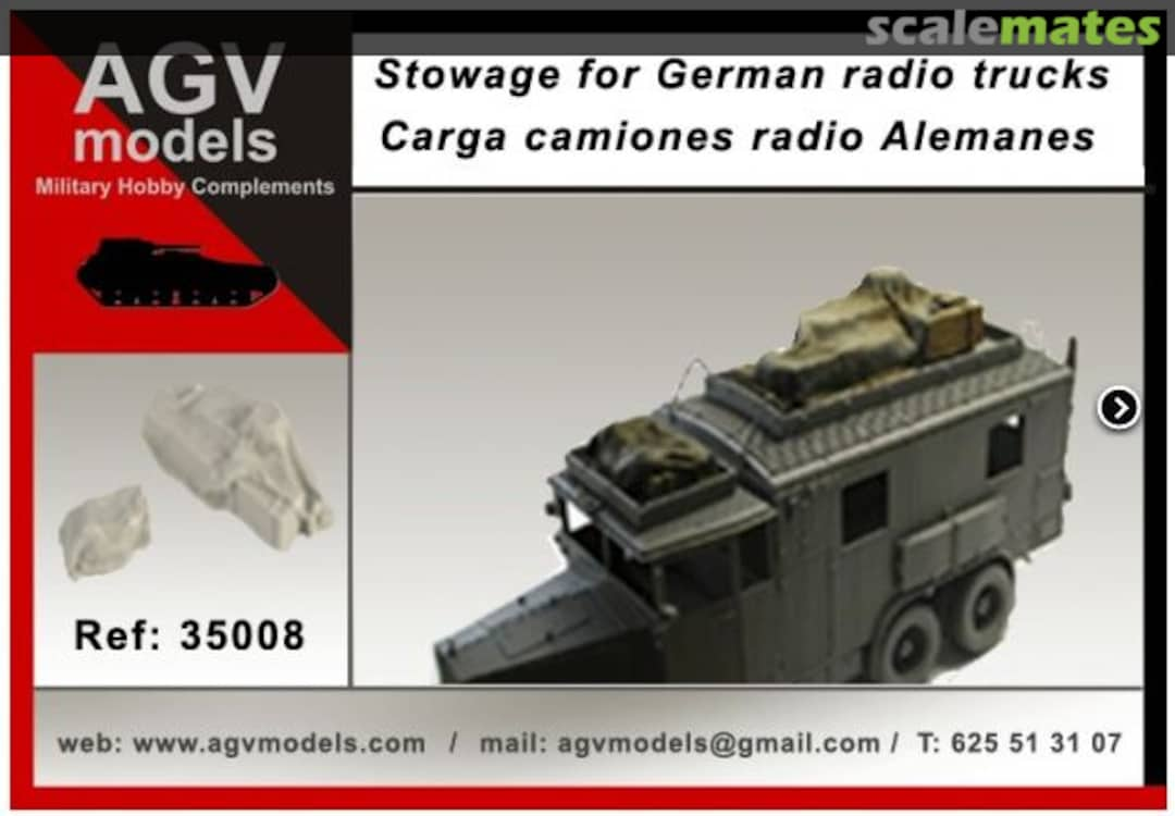 Boxart Stowage for German radio truck Krupp 35008 AGV Models