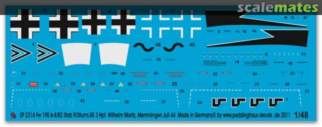 Boxart Fw 190 A-8/R2 EP 2314 Peddinghaus-Decals