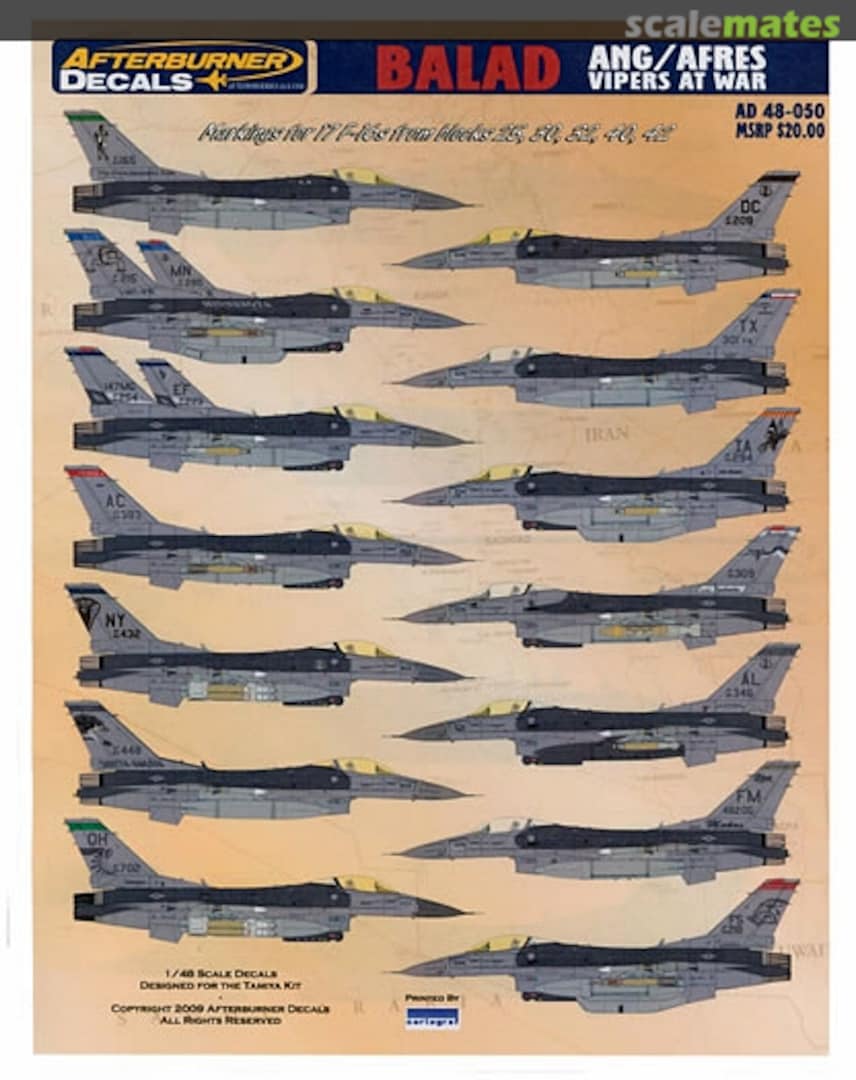 Boxart Balad AD 48-050 Afterburner Decals