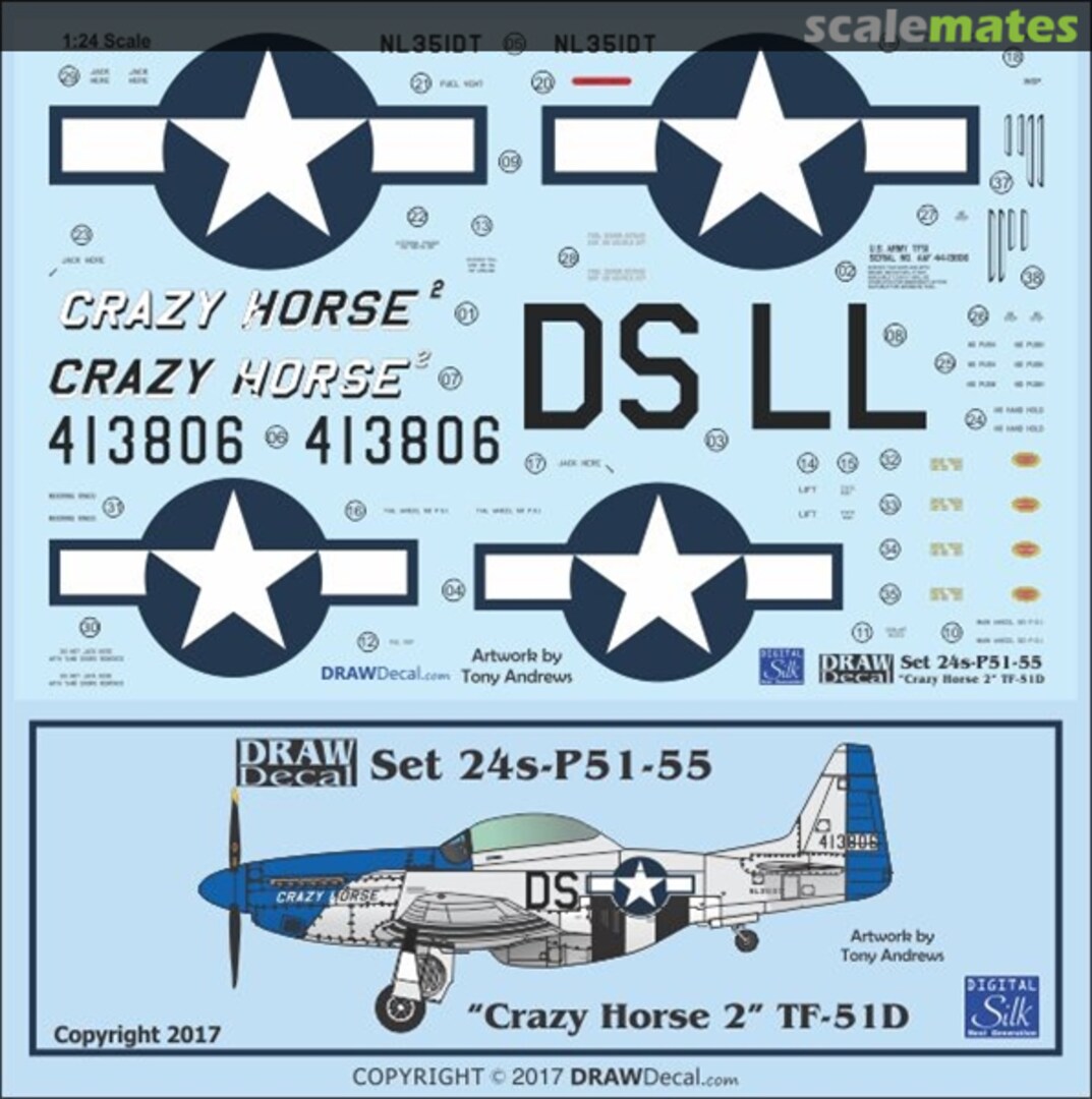 Boxart TF-51 "Crazy Horse 2" 24-P51-55 Draw Decal