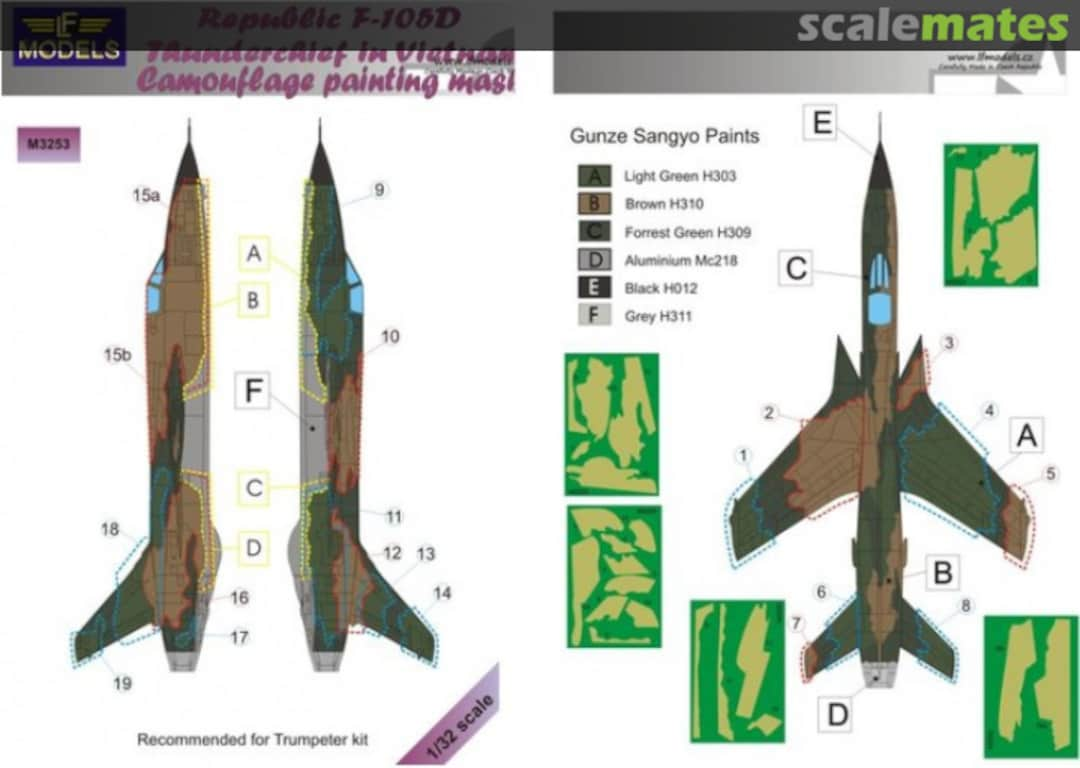 Boxart Republic F-105D Thunderchief in Vietnam M3253 LF Models