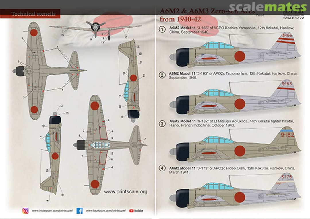 Boxart Mitsubishi A6M2 Zero-Sen Aces 72-426 Print Scale