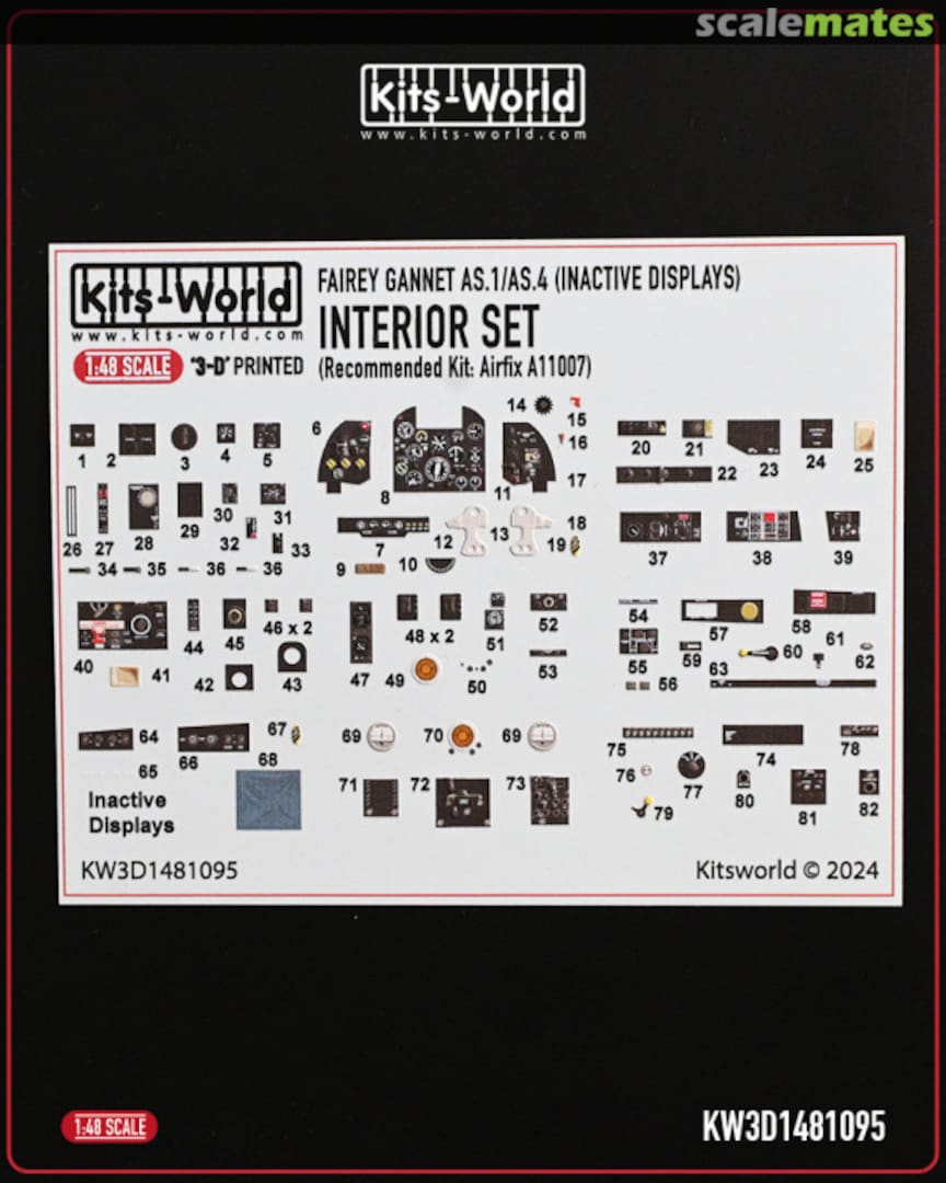 Boxart Fairey Gannet AS.1/AS.4 (Inactive Displays) interior 3D decals KW3D1481095 Kits-World