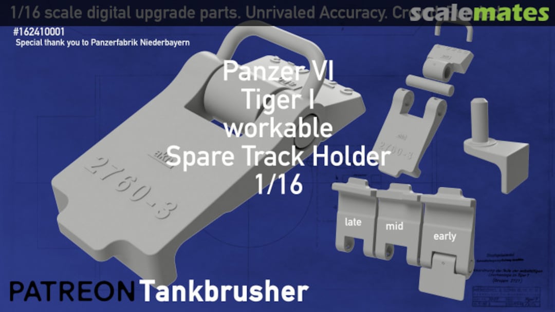 Boxart workable Tiger I spare track holder 162410001 Tankbrusher Scale Modeling