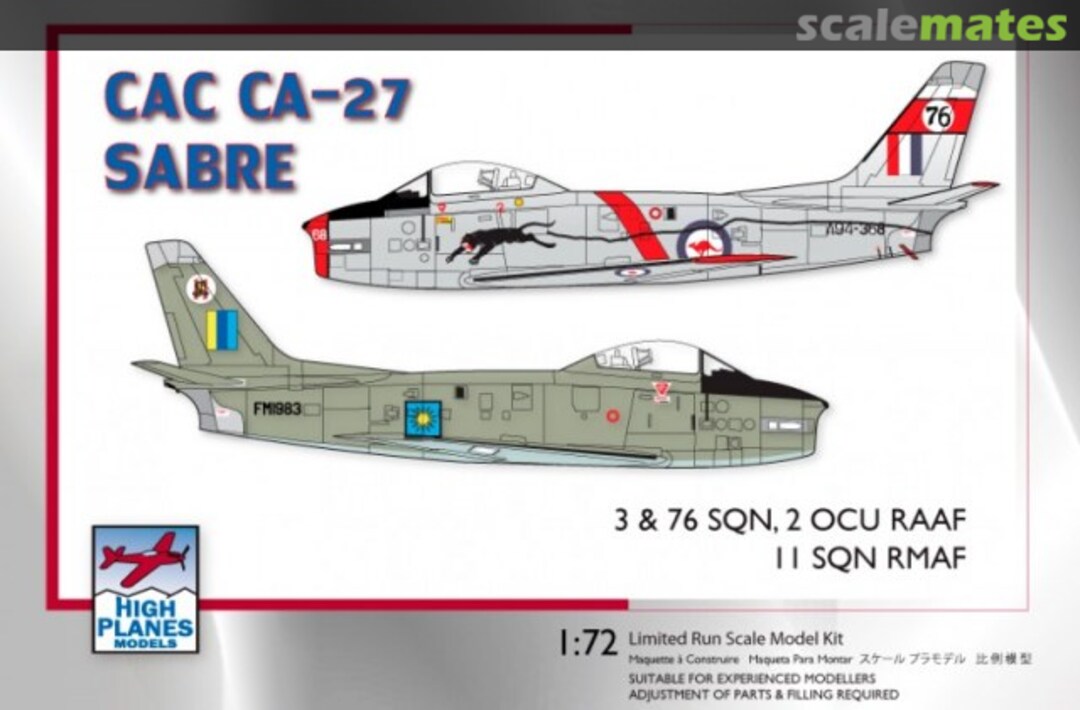 Boxart CAC CA-27 Sabre 72046 High Planes Models