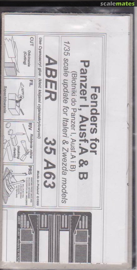 Boxart Fenders for Panzer I, Ausf.A & B 35 A63 Aber