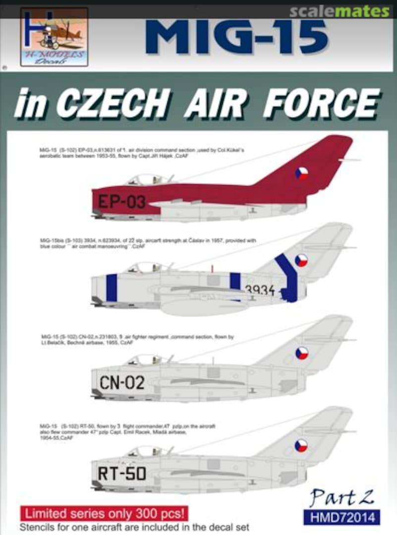 Boxart Mikoyan MiG-15 in CzAF, Pt.2 HMD72014 H-Models Decals