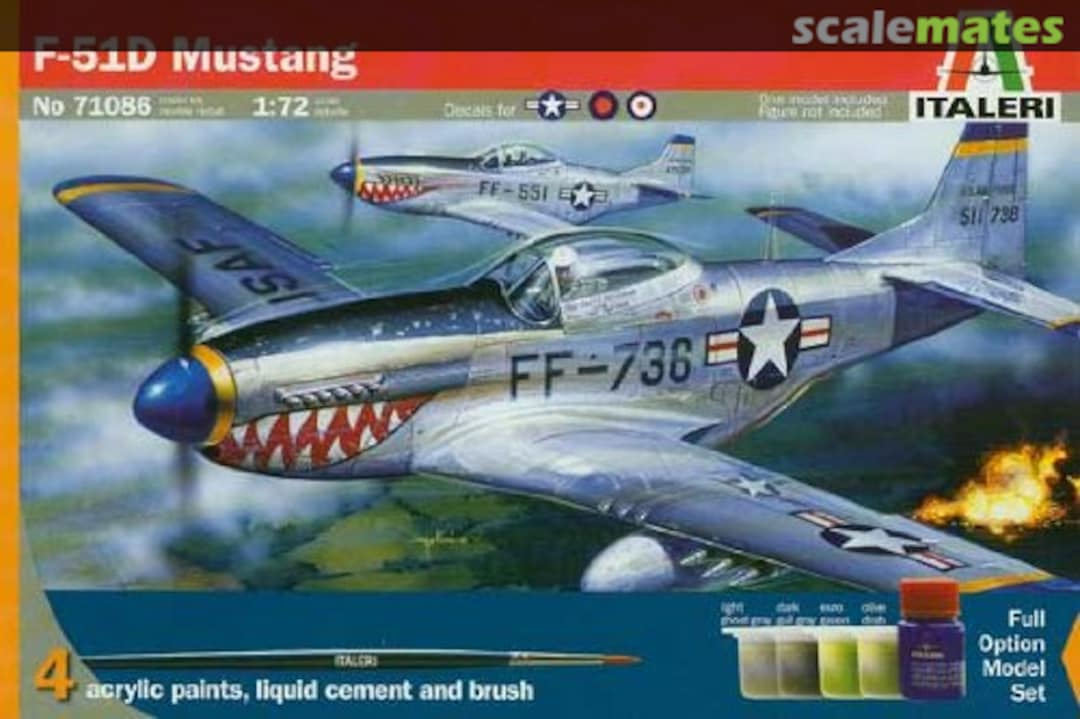 Boxart F-51D Mustang 71086 Italeri