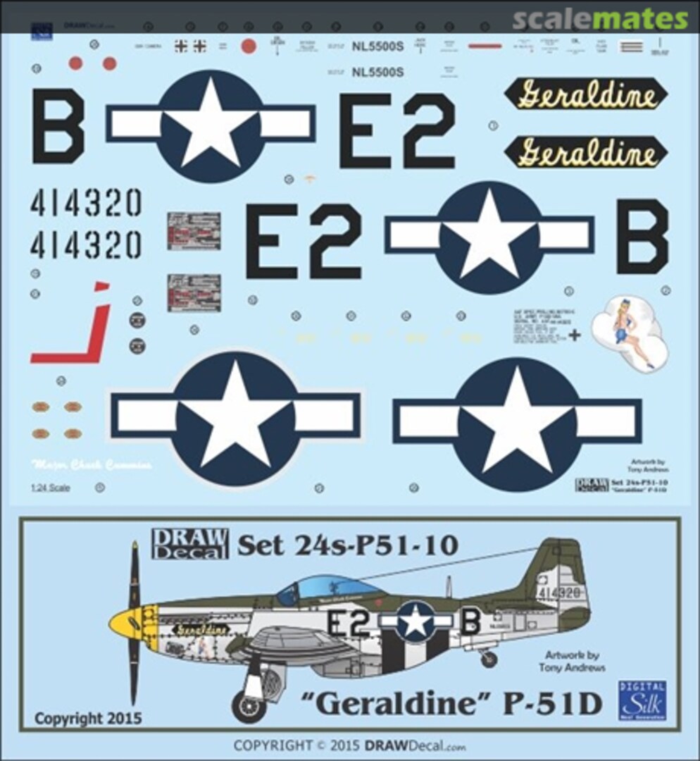 Boxart P-51D "Geraldine" 24-P51-10 Draw Decal