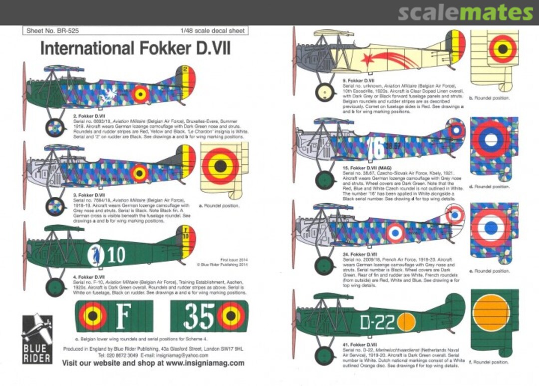 Boxart International Fokker D.VII BR525 Blue Rider