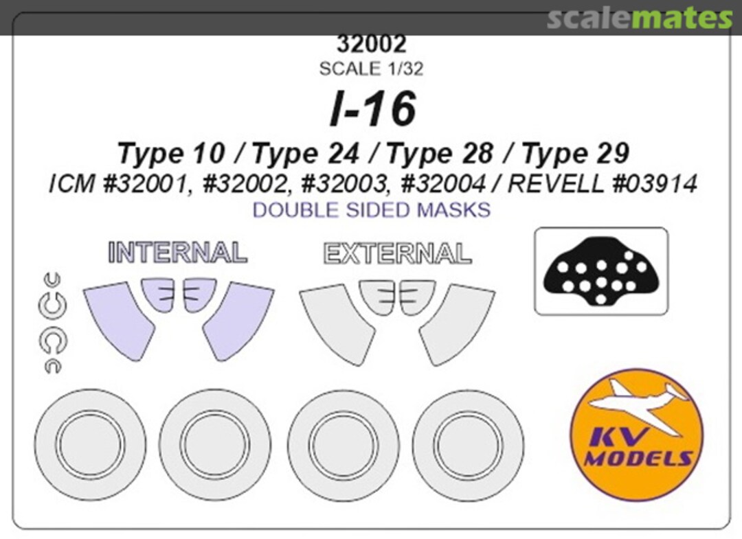 Boxart I-16 Type 10/24/28/29 (Double sided masks) 32002 KV Models