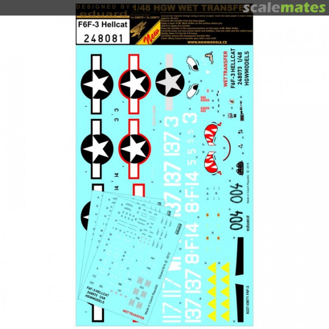 Boxart Grumman F6F-3 Hellcat - Markings and Stencils 248081 HGW Models