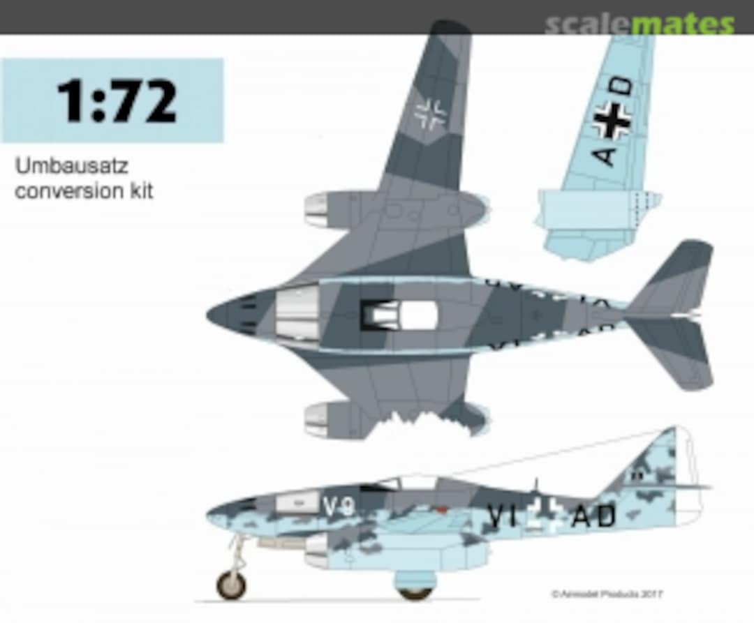 Boxart Me 262 V-9 "Rennkabine" + 35° Vorflügel HG 1 Umbausatz AZ-72017 Airmodel