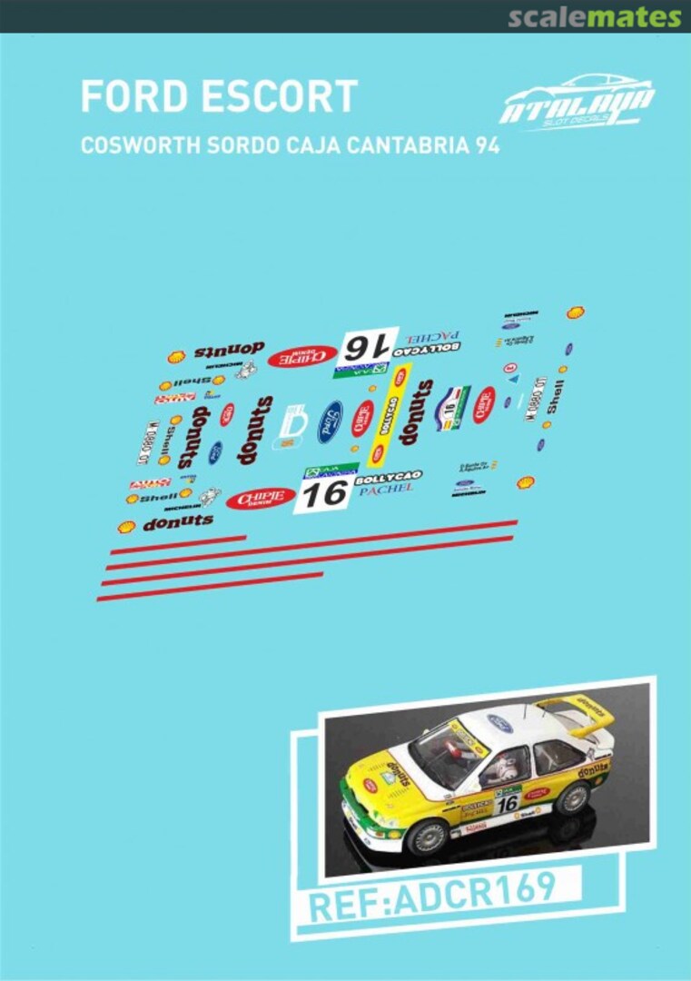 Boxart Ford Escort RS Cosworth [M-0880-OT] "donuts" ADCR169 Atalaya Slot Decals