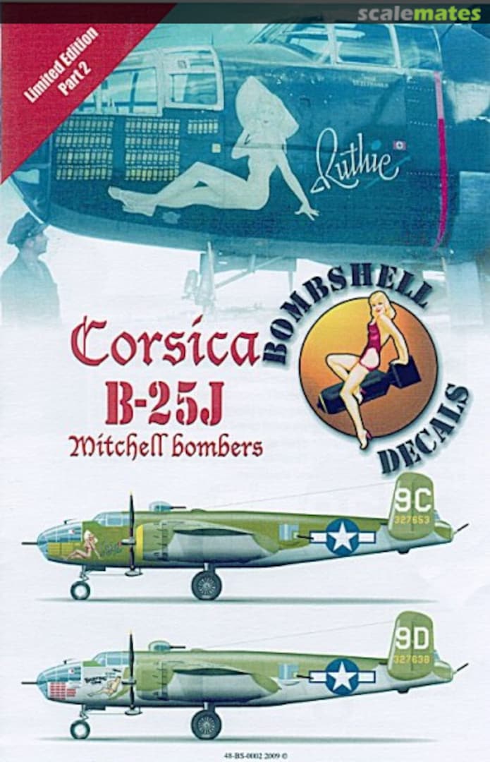 Boxart Corsica B-25J Mitchell Bombers pt.2 48-BS-002 Bombshell Decals