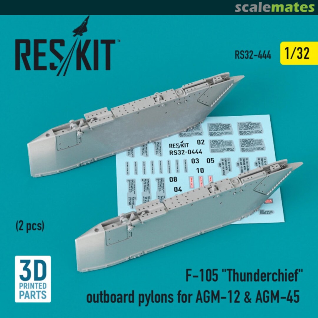 Boxart F-105 Thunderchief outboard AGM-12 & AGM-45 pylons (2 pcs.) RS32-0444 ResKit