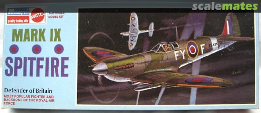 Boxart Mark IX Spitfire 6801 Monogram/Mattel