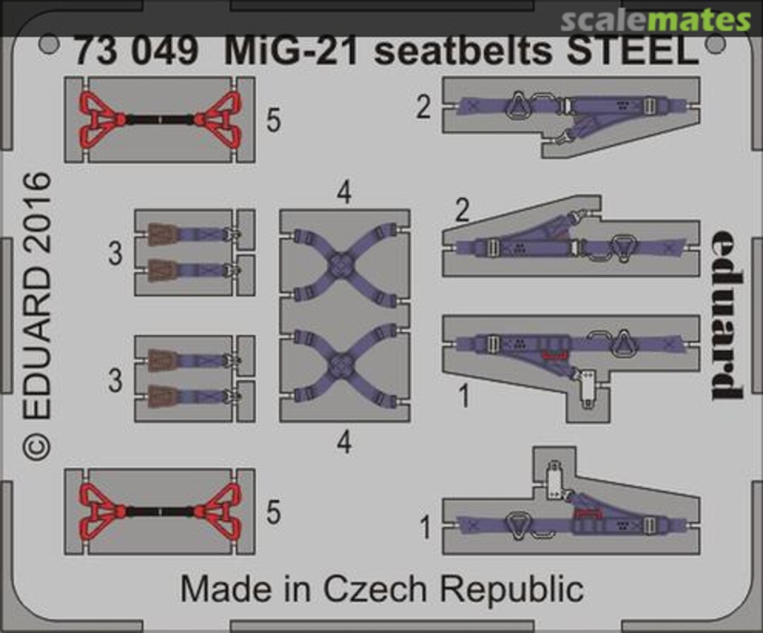 Boxart MiG-21 seatbelts STEEL 73 049 Eduard