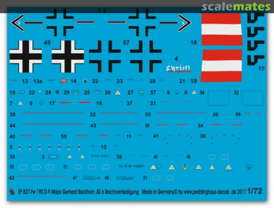 Boxart Fw190D-9 Major Gerhard Backhorn EP 827 Peddinghaus-Decals