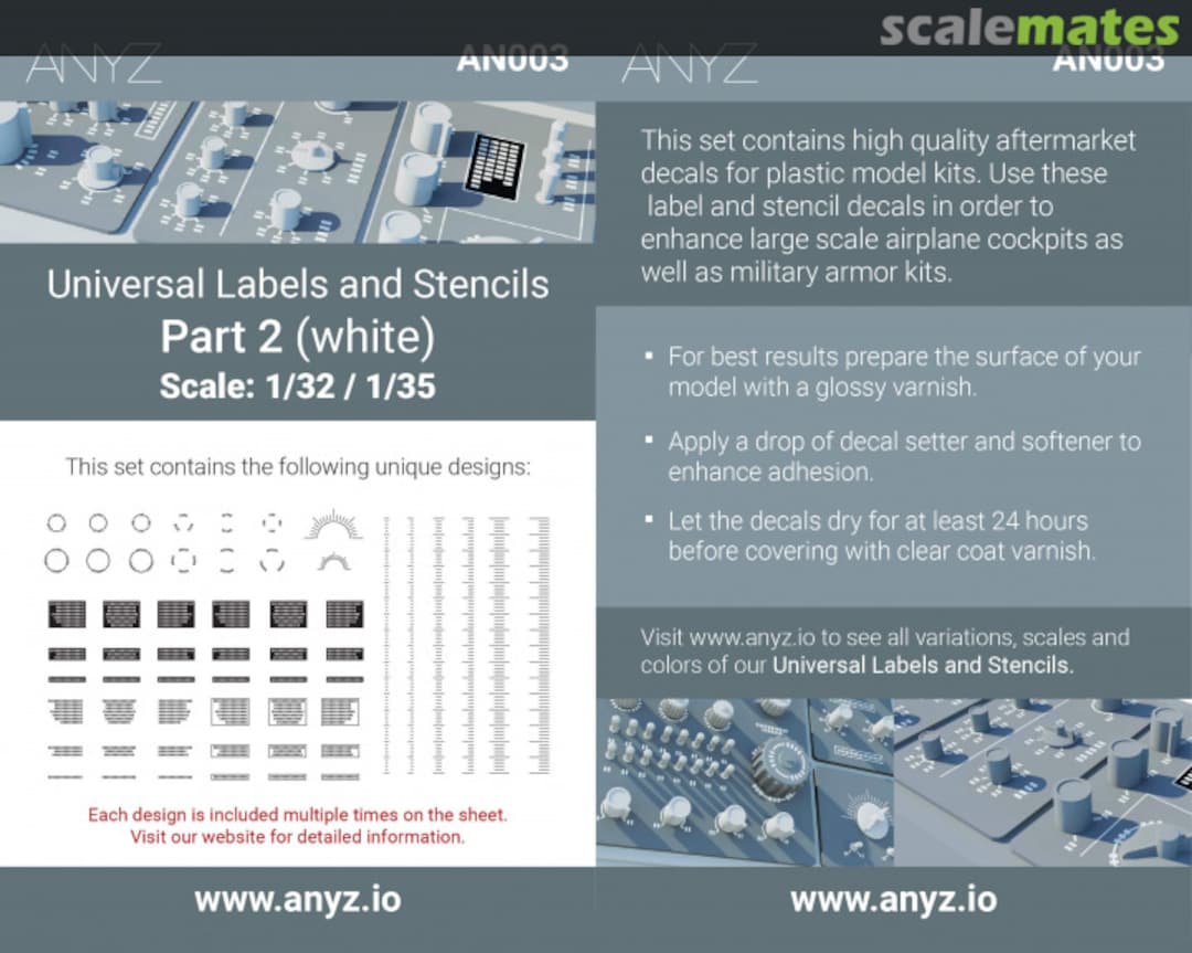 Boxart Universal Labels and Stencils AN003 ANYZ