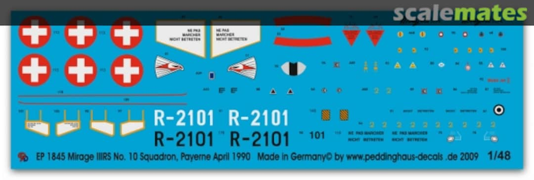 Boxart Mirage IIIRS 1845 Peddinghaus-Decals