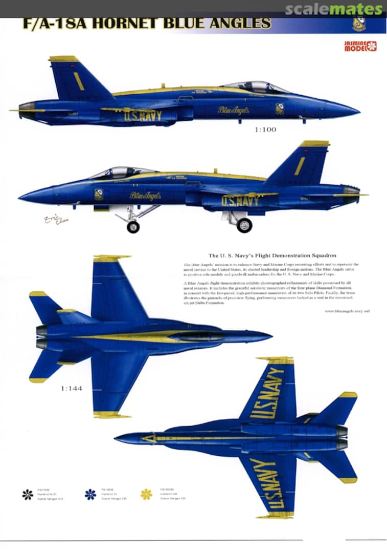 Boxart F/A-18A Hornet Blue Angels 148003 Jasmine Model