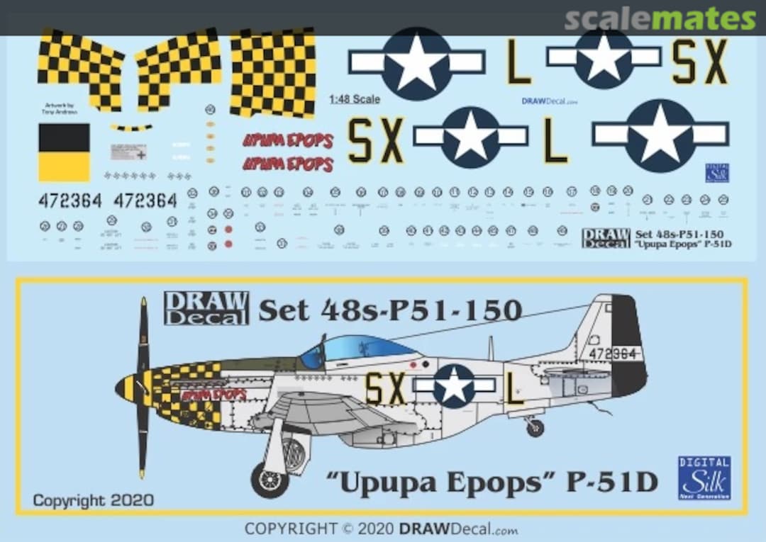 Boxart “Upupa Epops” P-51D 48-P51-150 Draw Decal