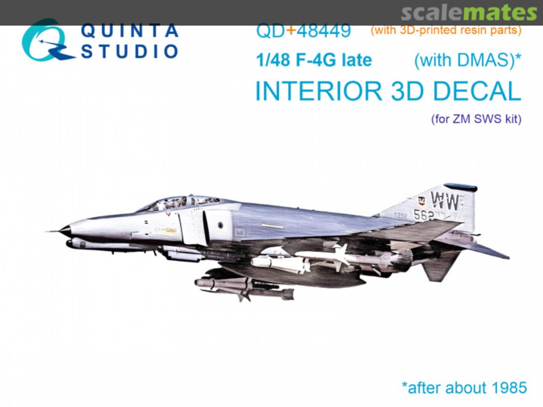 Boxart F-4G Late (with DMAS)* interior 3D decals  QD+48449 Quinta Studio