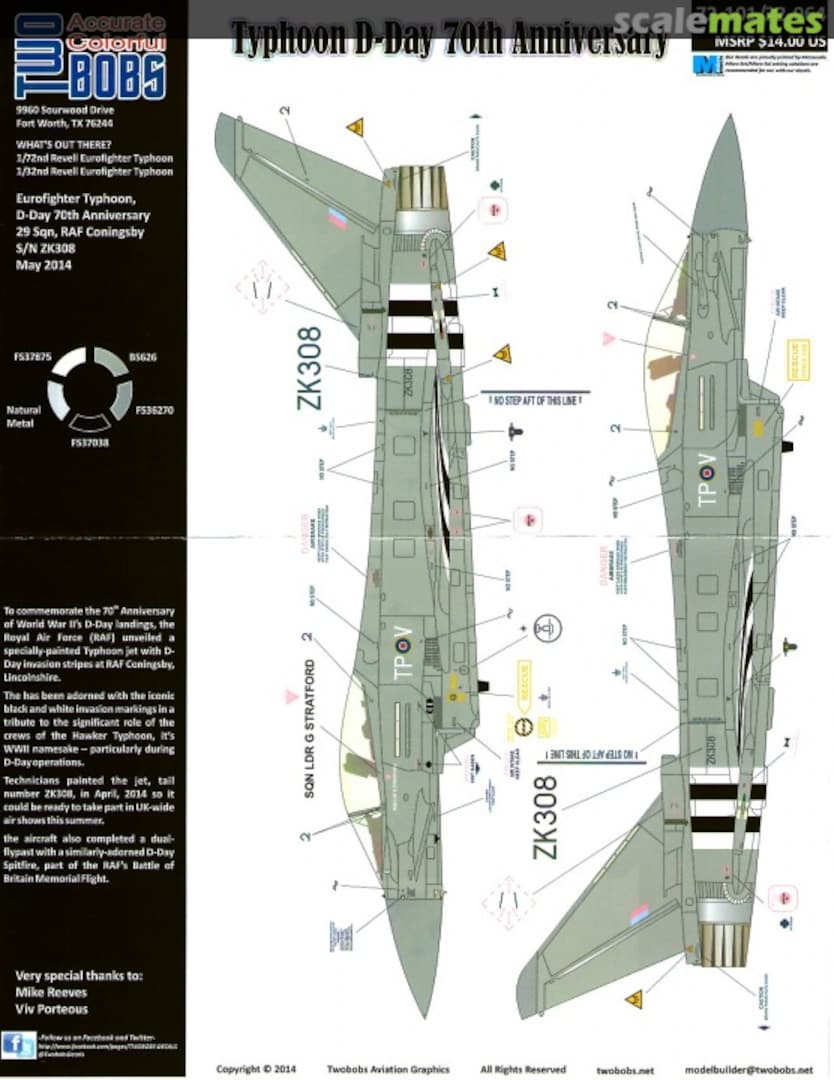 Boxart Eurofighter Typhoon FGR.4 D-Day 70th Anniversary 32-064 TwoBobs Aviation Graphics