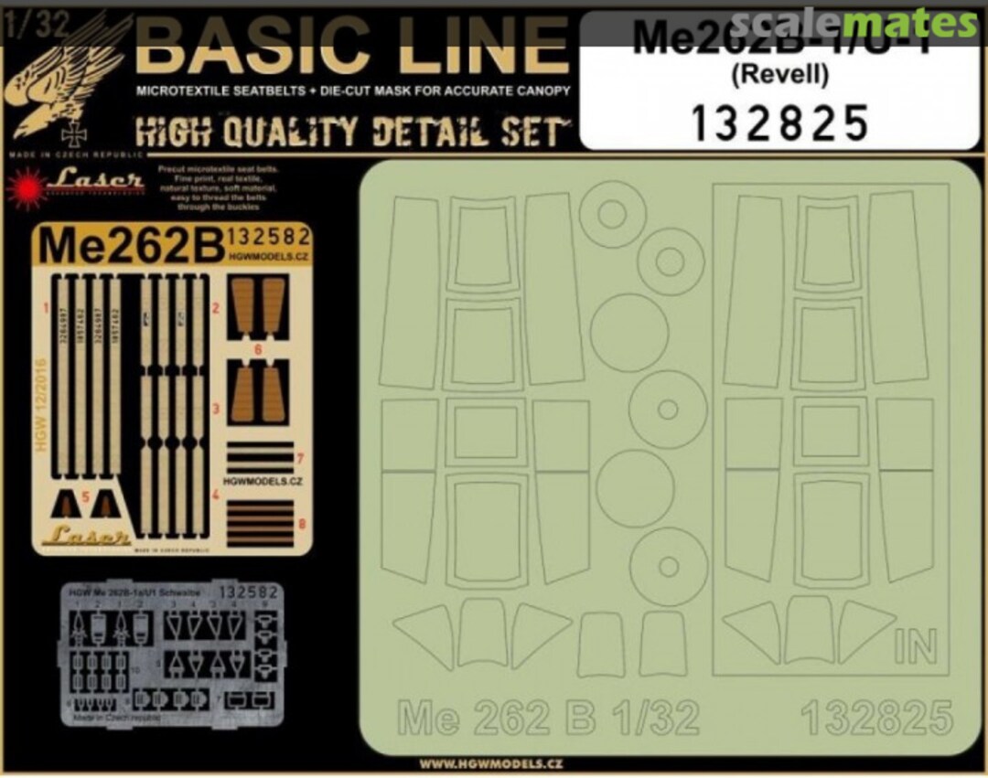 Boxart Me 262B-1 / U-1 Schwalbe - Basic / Seatbelts + masks 132825 HGW Models