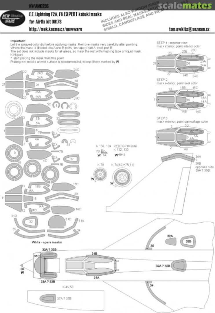 Boxart E.E. Lightning F2A, F6 EXPERT kabuki masks NWAM0296 New Ware