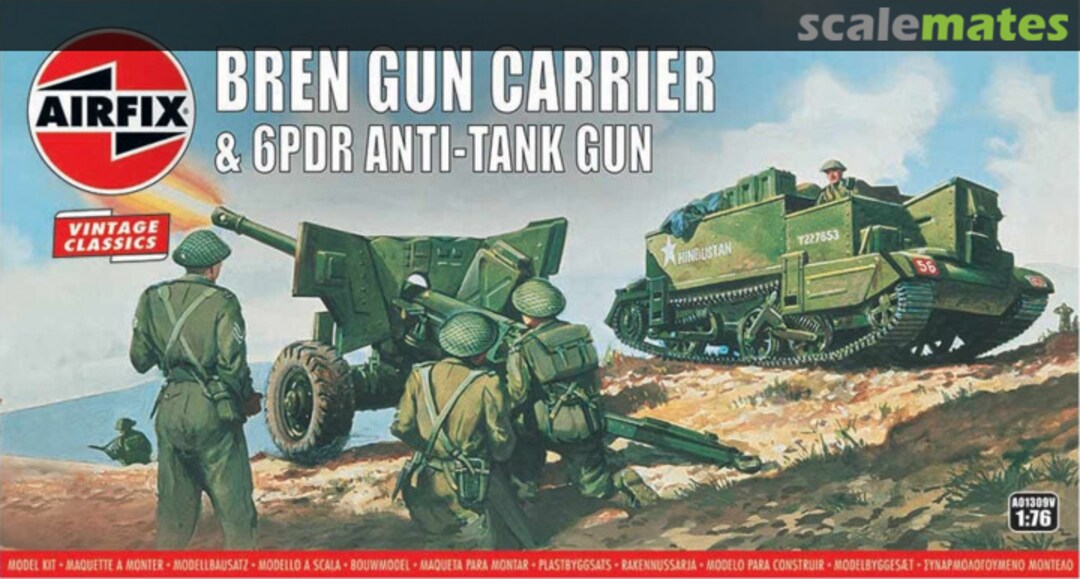 Boxart Bren Gun Carrier & 6pdr Anti-Tank Gun A01309V Airfix