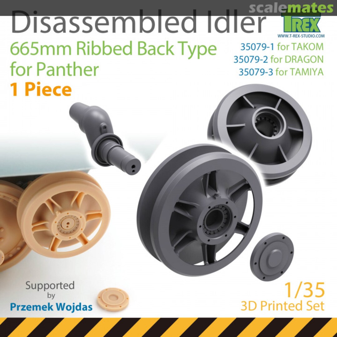 Boxart Disassembled Idler 665mm Ribbed Back Type for Panther (1 Piece) TR35079-2 T-Rex Studio