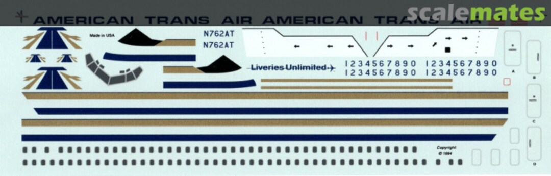 Boxart American Trans Air 727s A4-028 Liveries Unlimited/Airway Graphics