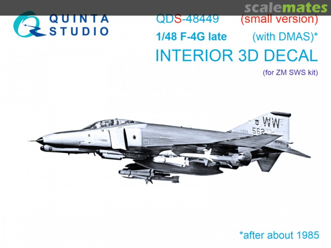 Boxart F-4G Late (with DMAS)* interior 3D decals  QDS-48449 Quinta Studio