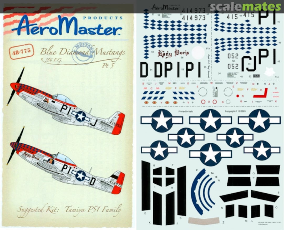 Boxart Blue Diamond Mustangs 356 F.G. 48-775 AeroMaster