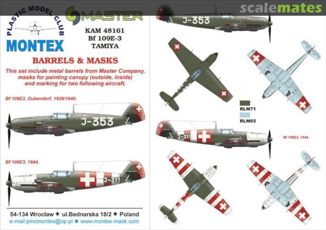 Boxart Bf 109E-3 (Swiss) KAM48161 Montex