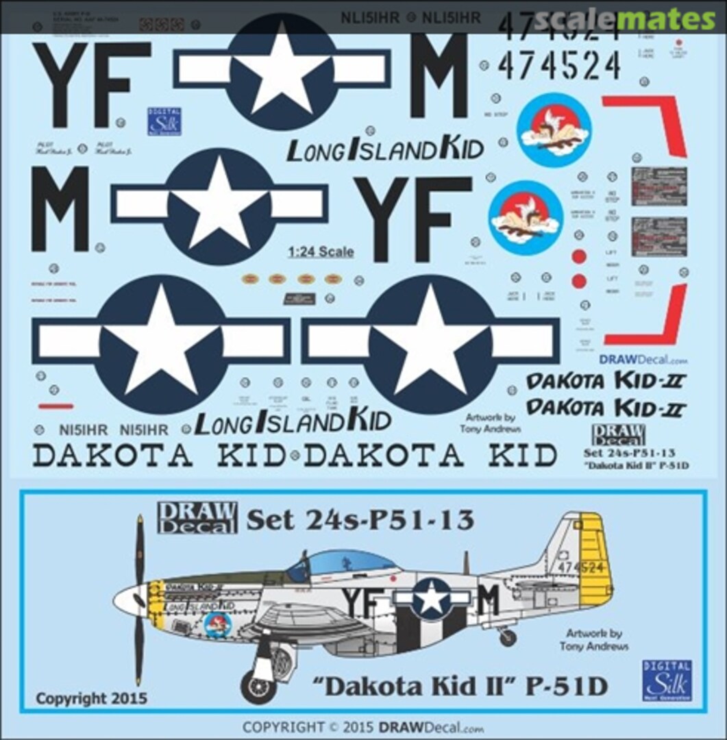 Boxart P-51D "Dakota Kid II" 24-P51-13 Draw Decal