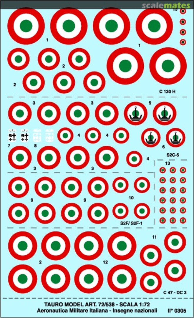 Boxart Aeronautica Militare Italiana - Insegne nazionali 72/538 Tauro Model