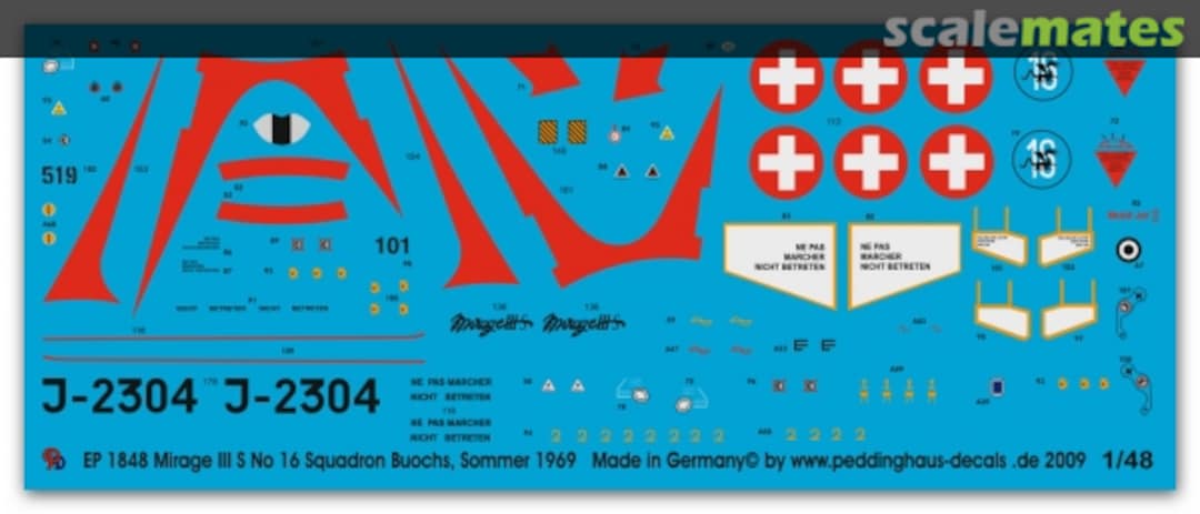 Boxart Mirage IIIS 1848 Peddinghaus-Decals