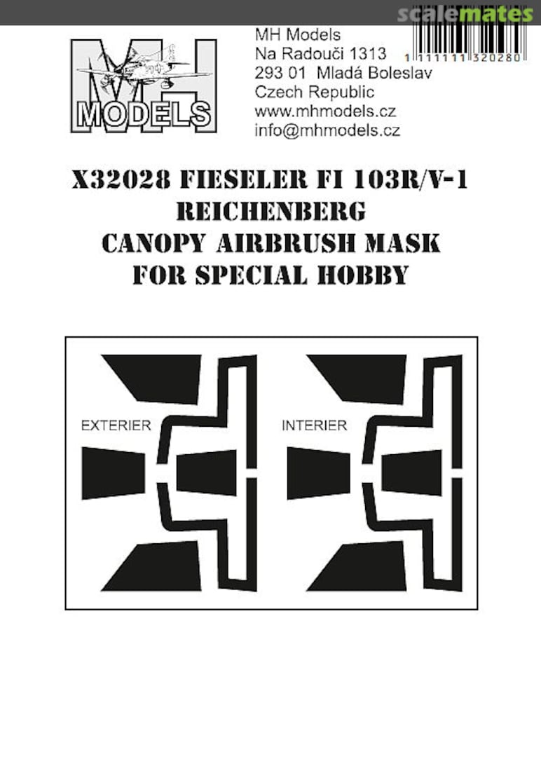 Boxart Fieseler Fi 103R/V-1 Reichenberg Canopy X32028 MH Models