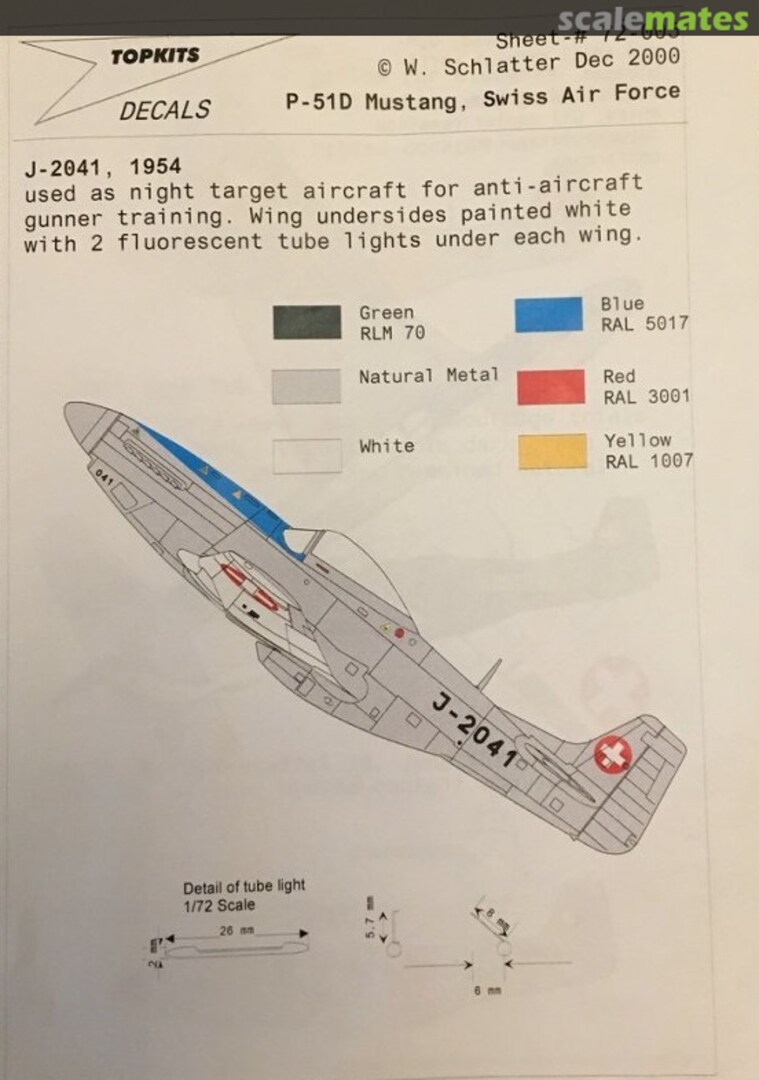 Boxart P-51D Mustang 72-005 Topkits Decals