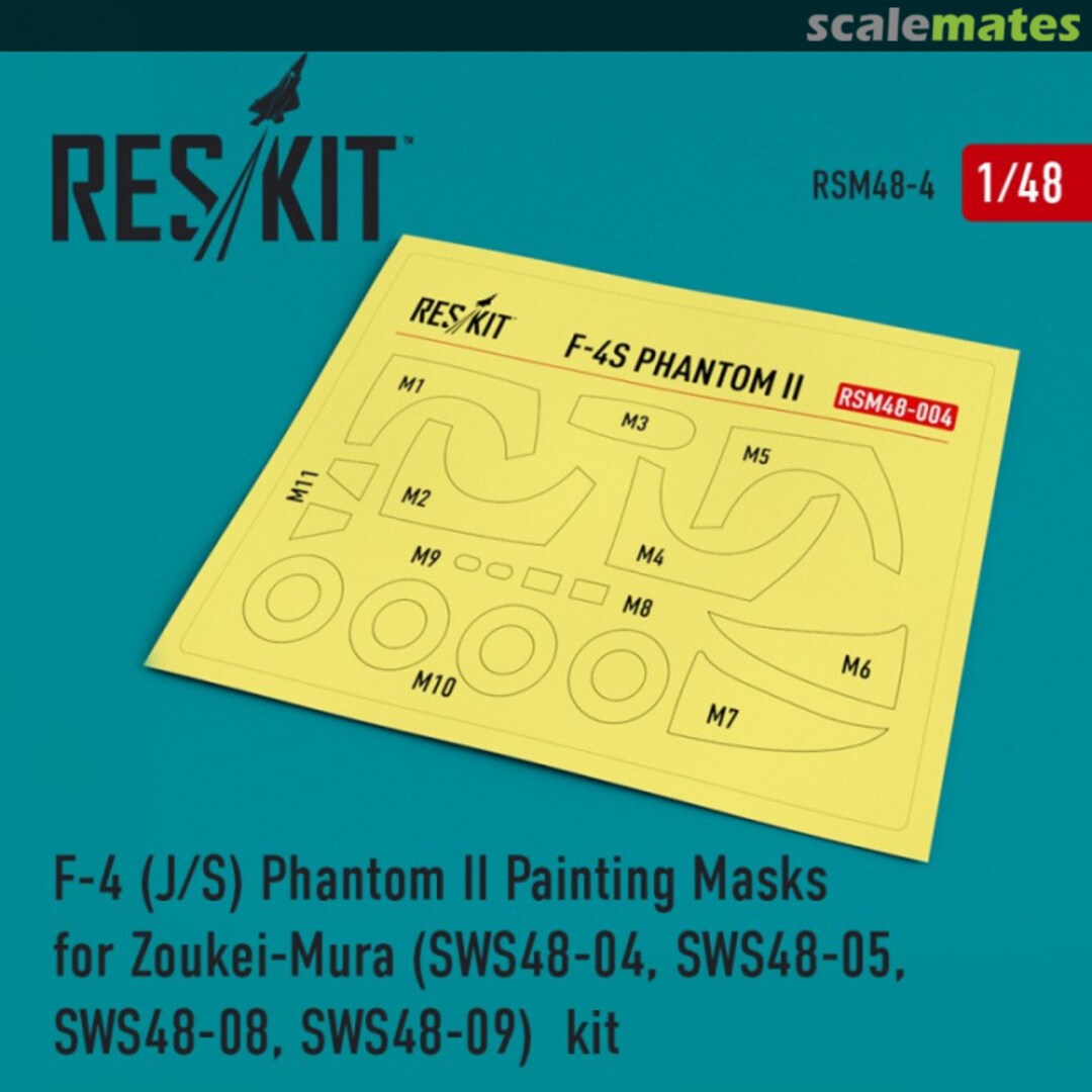 Boxart F-4 (J/S) Phantom II painting masks RSM48-0004 ResKit